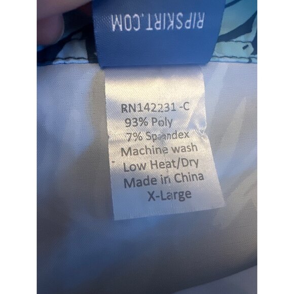 Rip Skirt Navy Tropical Print Wrap Skirt X-Large Lightweight Athletic Sporty - Picture 5 of 5